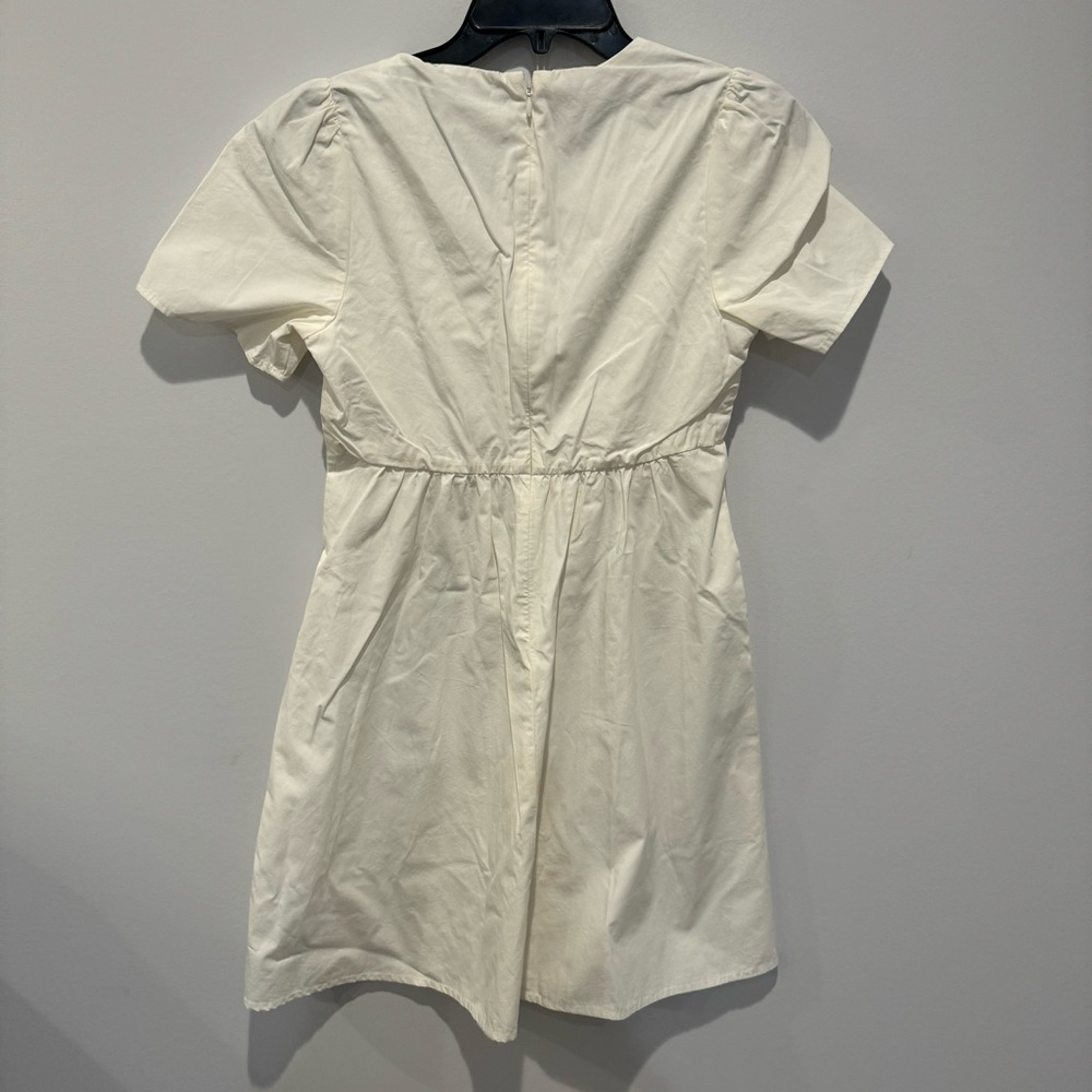 NWT Madewell Tie-front Minidress In Lighthouse White Size 00 - Picture 8 of 10